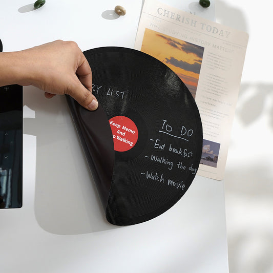 Refrigerator Vintage Magnetic Sticker Memo Pad 30cm Diameter Erasable Adhesive Decorative Tape Record Message Board Black