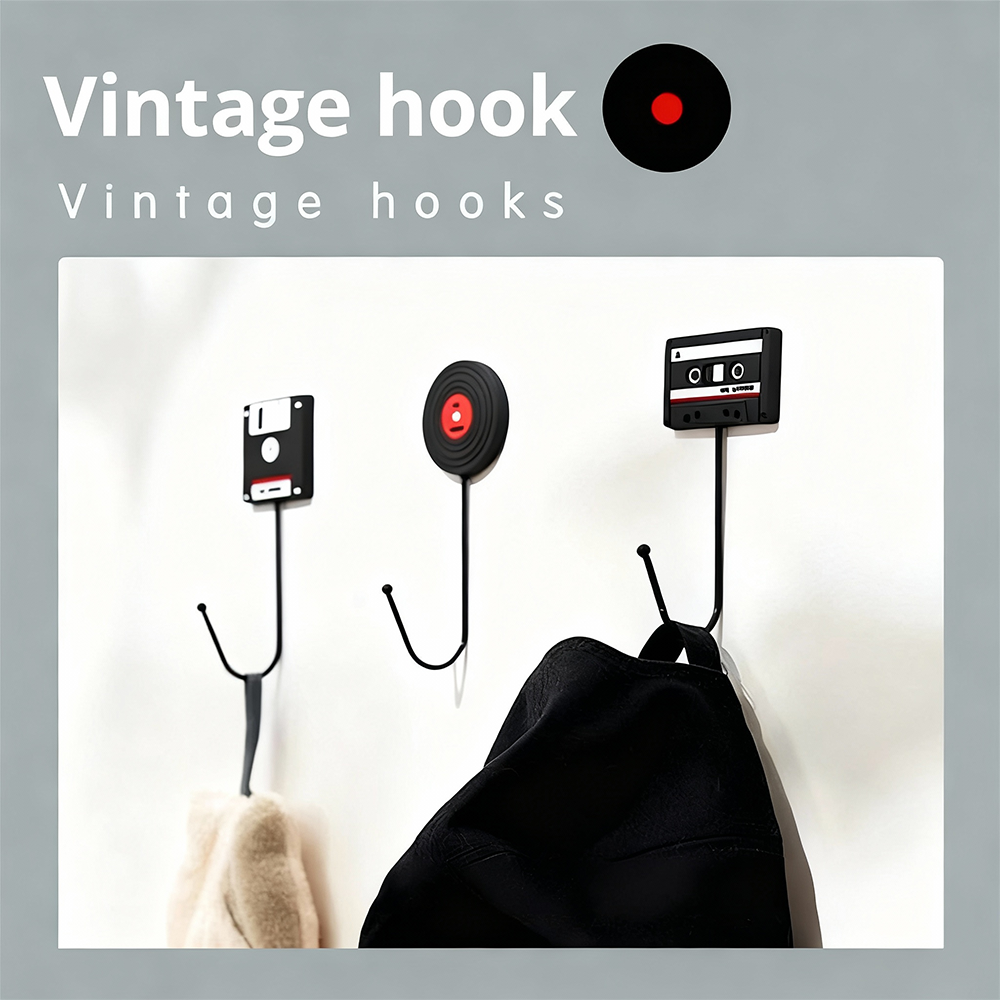 Industrial Metal Wall Hooks-Retro Nordic European Style Decorative Hooks for Coffee Shop Cafe & Home Decoration