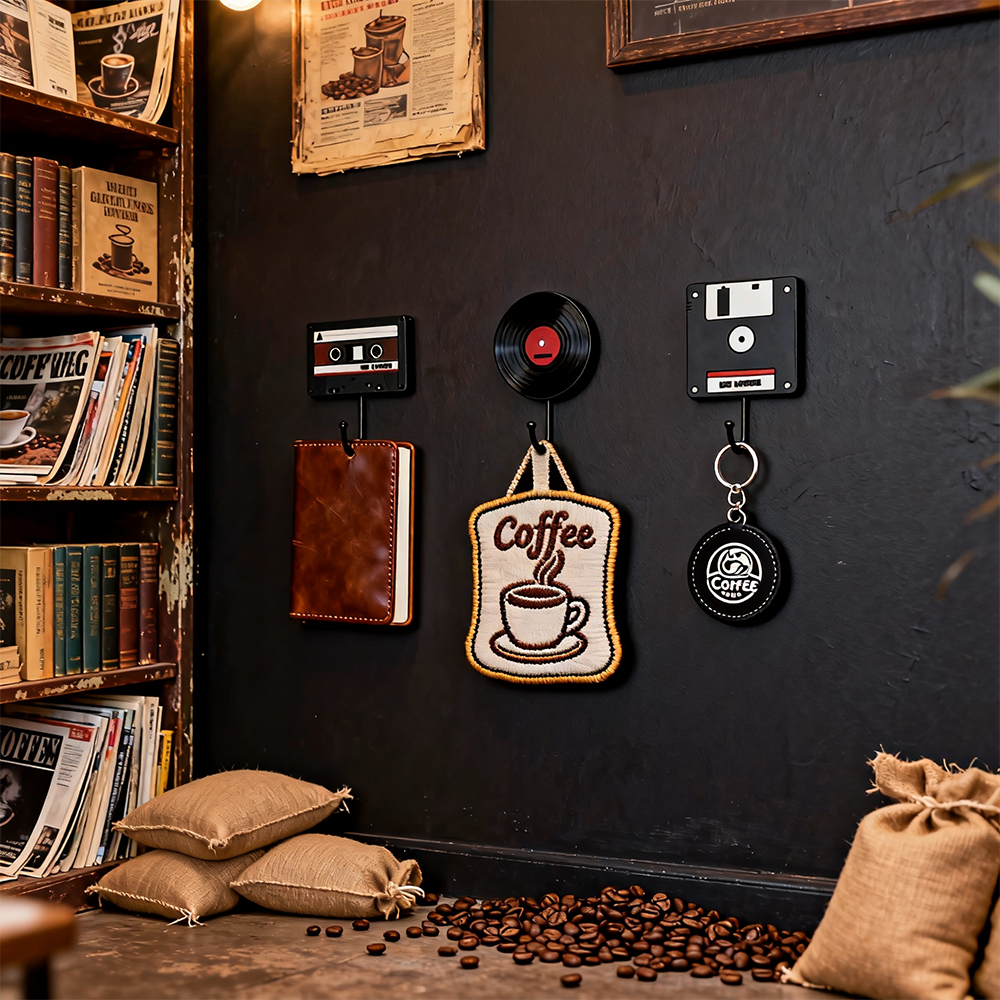 Industrial Metal Wall Hooks-Retro Nordic European Style Decorative Hooks for Coffee Shop Cafe & Home Decoration