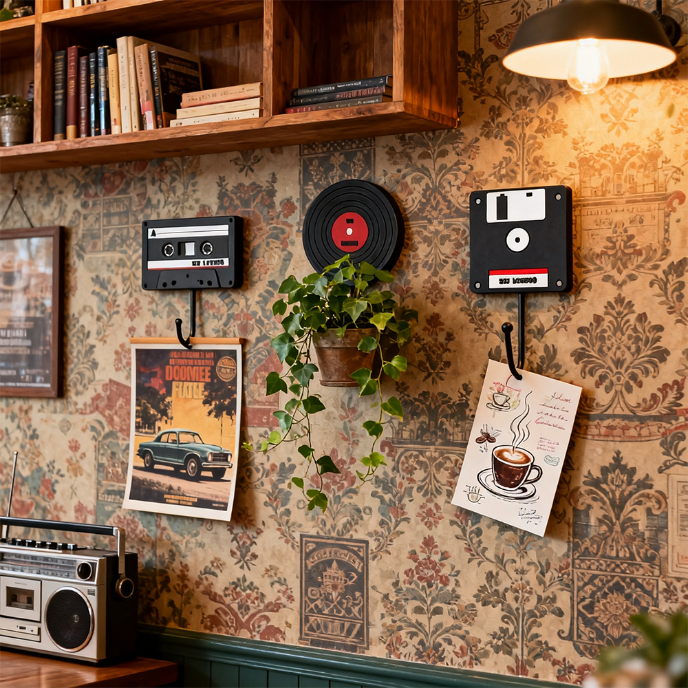 Industrial Metal Wall Hooks-Retro Nordic European Style Decorative Hooks for Coffee Shop Cafe & Home Decoration