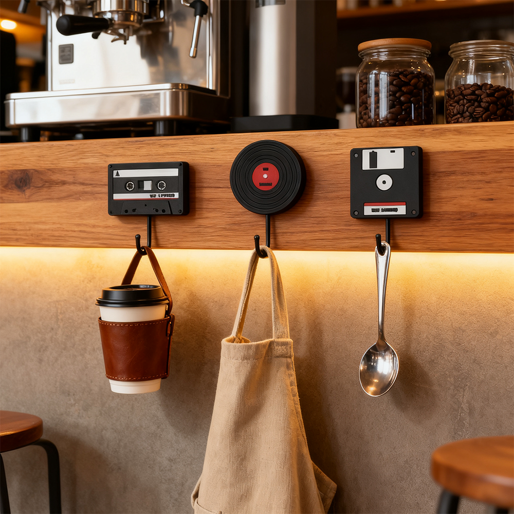 Industrial Metal Wall Hooks-Retro Nordic European Style Decorative Hooks for Coffee Shop Cafe & Home Decoration