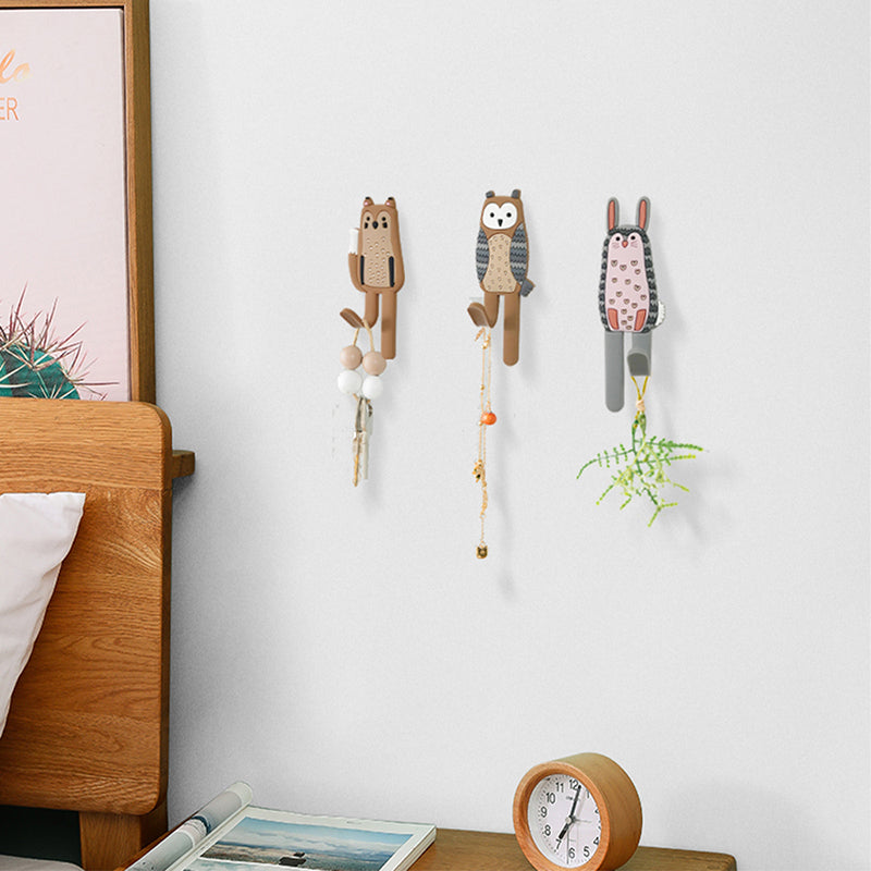 Cute Animal Magnetic Stickers-Nordic Design Strong Hold for Kitchen Bathroom & Office (Bear Fox Hedgehog Owl)