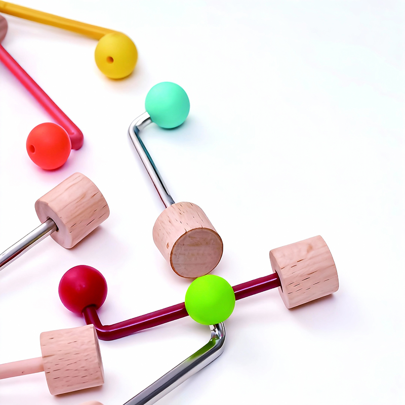 Wooden L Shape Hook Set for Pegboard - 6pcs 12 Colors DIY Wall Storage Organizer with Silicone Tips