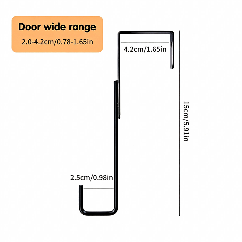 New Nordic Minimalist Flexible Metal Door Hook-No Drill Wall Hook for Wardrobe Bathroom Closet Cat Door Easy Installation